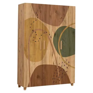Kleiderschrank 3 Türen Samh, Schlafzimmermöbel, Schrank, Garderobe, 120x48h189 cm, Eiche - Braun