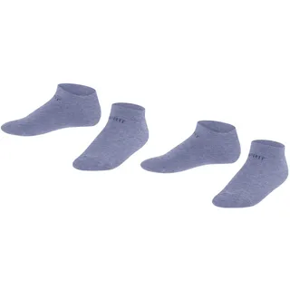 ESPRIT Unisex Kinder Sneakersocken Foot Logo Multipack K Sn Baumwolle kurz einfarbig 2 Paar, Blau Jeans 6458, 27-30