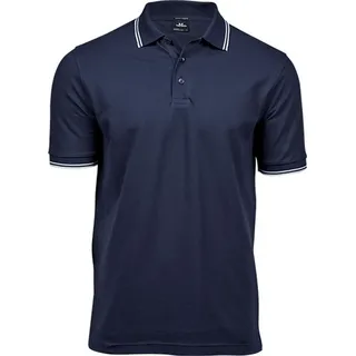 Tee Jays Herren Poloshirt, gestreift BC4042 (L) (Marineblau/Weiß) - Blau