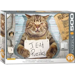 Eurographics 6500-5786 - Feline Felon, Gangsterkatze, Family-Puzzle, Large Pieces, 500 Teile