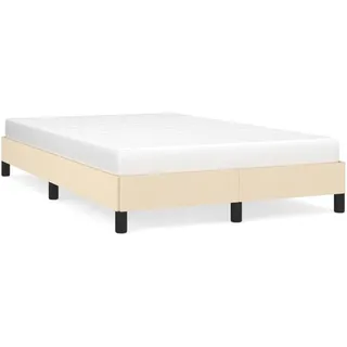 vidaXL Bettgestell ohne Matratze Creme 120x200 cm Stoff