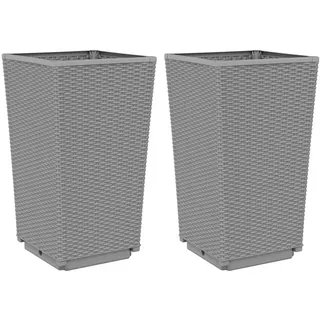 vidaXL Pflanzkübel 32 x 32 x 57 cm Hellgrau