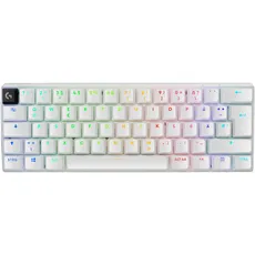 Bild von G PRO X 60 LIGHTSPEED kabellose Gaming-Tastatur, ultra-kompakte mechanische 60%-TKL-Tastatur, LIGHTSYNC RGB, Doubleshot-PBT-Tastenkappen, optische taktile, Windows PC, QWERTZ DE - Weiß