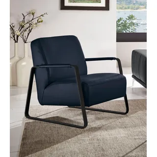 W.SCHILLIG Cocktailsessel "quadroo Loungesessel," mit bezogenen Armlehnen, Gestell in Schwarz pulverbeschichtet, blau z59