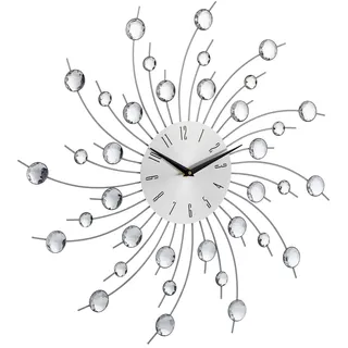 Relaxdays Wanduhr 50,0 cm 50 silber