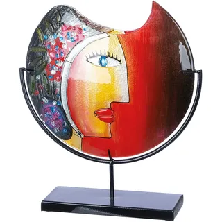 Casablanca by Gilde Dekovase »Glasart Deko Vase Face "Cloe", Höhe ca. 48 cm« aus Metall und Glas, handbemalt mit Fusingglaselementen, bunt