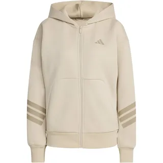 adidas Women's Future Icons Three Stripes Full Zip Hoodie, Crystal Linen, S