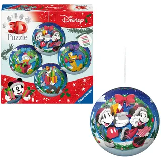 Ravensburger 3D Puzzle-Ball -Set 12008088 - Puzzle-Ball Set Holiday Baubles Disney - für große und kleine Disney Fans ab 6 Jahren