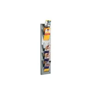 Kerkmann Wandprospekthalter alu 1/3 DIN A4 6 Fächern 18,2 x 9,7 x 84,3 cm, 1 St.