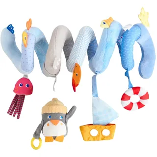 HABA Mobile-Spirale Pinguin – abnehmbare Tier-Figur, Glöckchen und Spiegelfolie, für Kinderwagen und Gitterbett, für Babys ab 0 Jahren, Geschenk zur Geburt – 2012335001