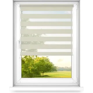Time4Blinds, Tag und Nacht Doppelrollo Mini, Creme - Rechts, 80x140cm - Creme