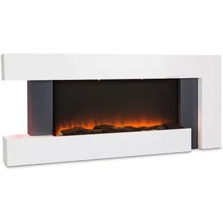 Klarstein Deko Kamin mit LED-Flammen, Elektro Kamin mit Heizung, 2000W Elektrisch, Sparsam, Elektrisch, Wandkamin mit Fernbedienung & Timer, mit MDF-Gehäuse