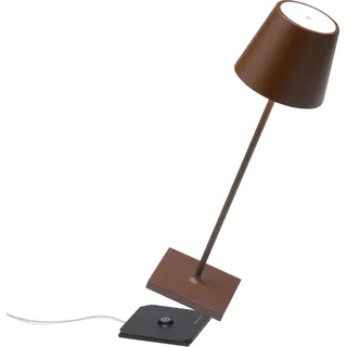 Zafferano Poldina Pro Tischlampe - Aufladbare LED Außenlampe - 38 cm - Braun - Braun