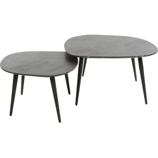 KAWOLA Couchtisch PARANA Set 2-tlg. Holz schwarz oval - Schwarz