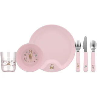 Mepal - Kindergeschirr Set Mio Little Dutch - Kinder Geschirr - Inklusive Kinderglas, Kinderteller, Kinderschale und Kinderbesteck - Spülmaschinengeeignet & BPA frei - 6-teilig Set - Fairy Garden