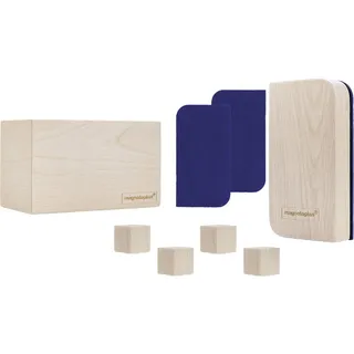magnetoplan Whiteboard Essentials Kit Wood Series, praktisches Zubehör-Set | Inkl. Board Organizer, magnetischem Tafellöscher inkl. Ersatzfilz und 4 Design-Magneten, FSC-zertifiziert