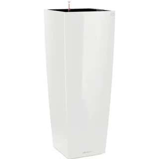 LECHUZA Cubico Alto Premium 40 40 x 40 x 105 cm Weiß hochglanz