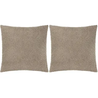 furn. Yard Cabu Kissenbezug – Weicher, grober, strukturierter skandinavischer Bouclé-Bezug (Taupe – 55x55cm) (Packung mit 2)
