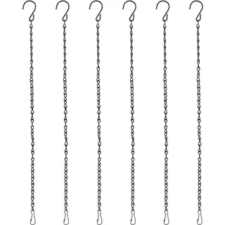 6 Stück Blumenampel Ketten, 50cm Blumentopfkette Blumentopf Hängend Blumenampel Haken Metallkette für Hängepflanztopf, Hängepflanze, Blumentöpfe, Vögel, Laternen, Billboard, Innen, Außen Schwarz