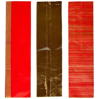 Pracht Creatives Hobby Verzierwachsplatten Mix rot gold 3 halbe Wachsplatten 200 x 50 x 0,5 mm und Wachsstreifen 200 x 100 x 0,5 mm