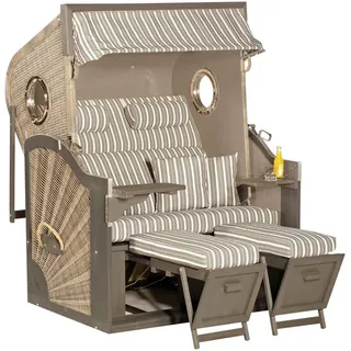 Sunny Smart Strandkorb »Rustikal 410 Z XL Bull«, 2 Sitzer XL 3/4-Liegemodell in spot-grey grau