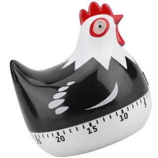 Hominas Küken Küchentimer, 60 Minuten Eieruhr Mechanisch, 65 x 65 x 65 mm | Lustig Kurzzeitwecker Küche, Zahnputzuhr Wecker, Uhrzeit Lernen TimerCountdown Timer für Backen Kochen, Schwarz