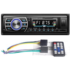 WEPARTICULAR Autoradio 12V/24V LKW Radio Bluetooth 1 Din Auto Stereo Player AUX ISO Schnittstelle MP3 FM/USB/Radio mit Fernbedienung