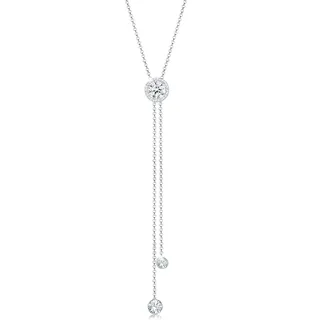 ELLI PREMIUM Halskette Damen Halskette Y-Chain Kreis Geo mit Kristalle in 925 Sterling Silber,