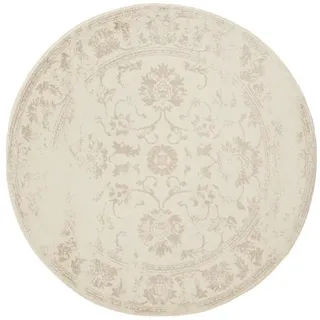benuta Vintage-Teppich Suki ø 160 cm rund , Creme, Beige , Kunststoff , Vintage , Rund , 160x160 cm , Oeko-Tex® Standard 100 , für Fußbodenheizung geeignet, in verschiedenen Größen erhältlich, pflegeleicht , Teppiche und Böden, Teppiche, Vintageteppiche