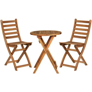 Butlers Balkon-Set (3-teilig) Lodge , Braun , Holz , Gartenmöbel, Gartengarnituren, Balkonmöbel-Sets