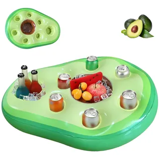 Obst Poolbar, Aufblasbarer Getränkehalter Schwimmender, 2in1-Getränke und Snackhalter Poolbar 8 Löcher Große Kapazität Untersetzer, für Party Pool Strand Mottoparty, Flaschenhalter Sommer Schwimmbad
