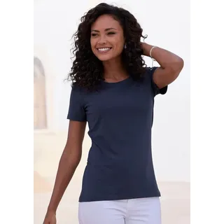 LASCANA T-Shirt Damen hibiskus, navy Gr.32/34
