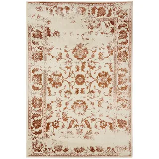 benuta Vintage-Teppich Suki 200/300 cm , Creme, Orange , Kunststoff , Vintage , Rechteckig , 200x300 cm , Oeko-Tex® Standard 100 , für Fußbodenheizung geeignet, in verschiedenen Größen erhältlich, pflegeleicht , Teppiche und Böden, Teppiche, Vintageteppiche