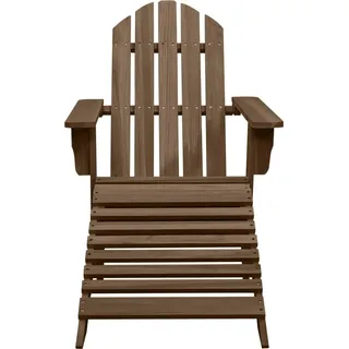 vidaXL Gartensessel mit Fußstütze Holz Braun - Braun