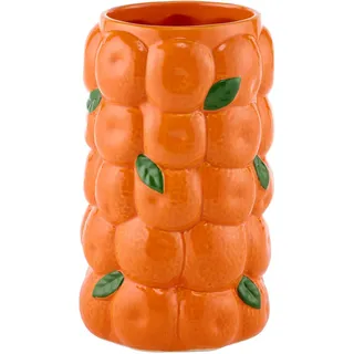 Vase , Orange , Keramik , 26.5 cm , zum Stellen , Dekoration, Vasen, Keramikvasen