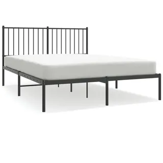 vidaXL Bettgestell mit Kopfteil Metall Schwarz 140x200 cm - Schwarz