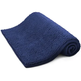 KEPLIN Rutschfeste Badematte, weiche und bequeme Mikrofasermatte mit maschinenwaschbarem Design, wasserabsorbierend und schnell trocknend, um das Badezimmer hygienisch und sauber zu halten (Marineblau