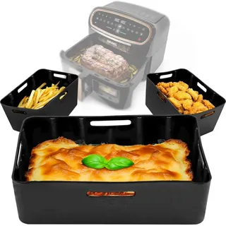 Duronic AFL3 Silikonform Antihaft Silikoneinsätze Airfryer, Zubehör für AF34