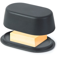 Moderne dunkelgraue Butterdose mit Deckel – spülmaschinenfest – perfekte Größe für große europäische Butters