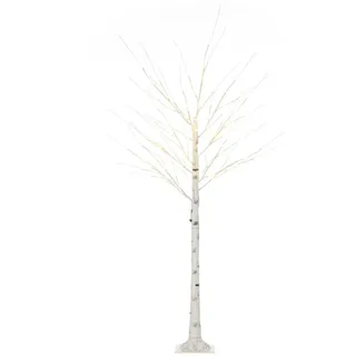 Homcom 180 cm Kunstbirke Kunstbaum mit LED-Beleuchtung für Weihnachten Ostern Warmweiß , Weiß , Kunststoff , LED integrated , 22x180x22 cm , Lampen & Leuchten, Innenbeleuchtung, Dekoleuchten, Dekoleuchten