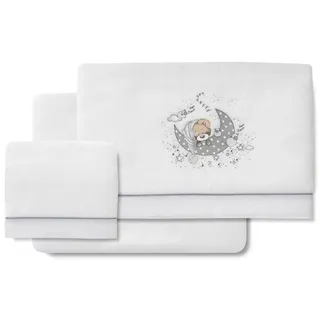 New Sleeping Bettwäsche für Babyschale und Kinderwagen, Weiß und Grau