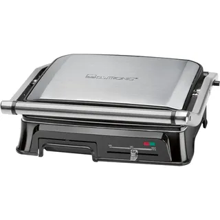 Clatronic Kontaktgrill | Stufenlos regelbarer Thermostat | 2000 Watt | Elektrogrill | Grillflächen: 2x ca. 29,5 x 23,5 cm | Barbecue | Edelstahlgehäuse | KG 3571 edelstahl/schwarz