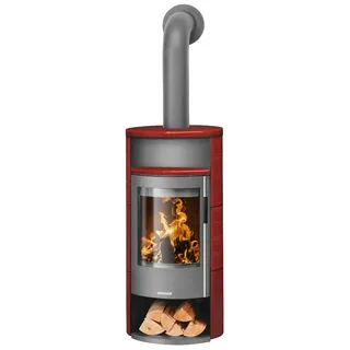 Oranier | Kaminofen | Polar Neo 6 | 6,5 kW | Gussgrau, Paprikarot