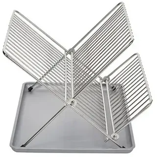 Sauvic Edelstahl Faltbarer Geschirrabtropfständer - Grey - One Size