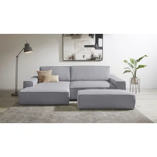 Home Affaire »SHERWOOD XXL tief, L-Form, Schlaffunktion, Bigsofa, Cord, Leinenoptik« stellbar zum Schlafsofa (Krokodilverbinder), Cord, Leinenoptik,