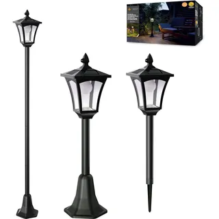 Northpoint LED Solar Gartenlaterne 3in1 mit Bewegungsmelder Dämmerungssensor warmweiß 3000K 20lm IP44 höhenverstellbar 65-175 cm Außenleuchte Garten Terrasse Balkon