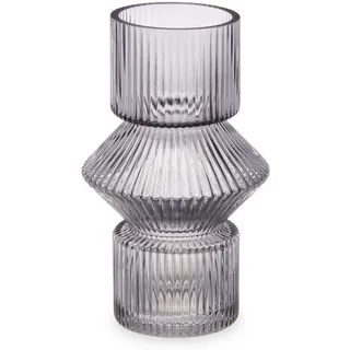 Giftdecor Vase Geriffeltes Glas 9,5/16,5 cm , 16.5 cm , Dekoration, Vasen, Glasvasen