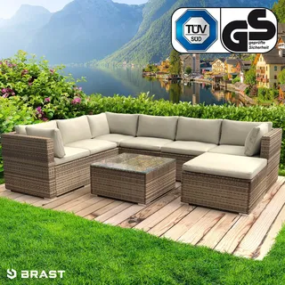 Rattan Gartenlounge Set LUXUS braun - Braun