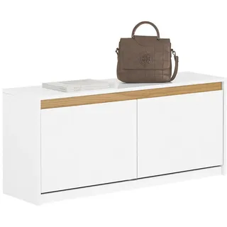 SoBuy Schuhbank Weiß , Holzwerkstoff , 104x47x30 cm , Garderobe, Garderobenbänke, Schuhbänke