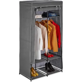 Relaxdays Stoffschrank 172 x 90 x 45 cm Grau